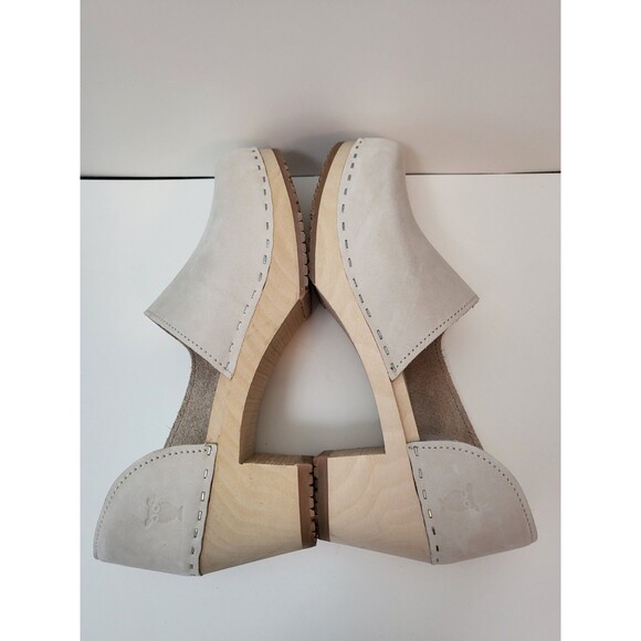 SANDGRENS Brett Clogs Womens 10 EU 41 Closed Back Leather Swedish Wooden - Picture 7 of 10